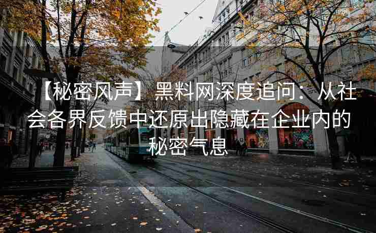 【秘密风声】黑料网深度追问：从社会各界反馈中还原出隐藏在企业内的秘密气息
