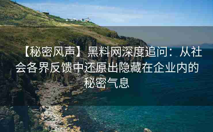 【秘密风声】黑料网深度追问：从社会各界反馈中还原出隐藏在企业内的秘密气息