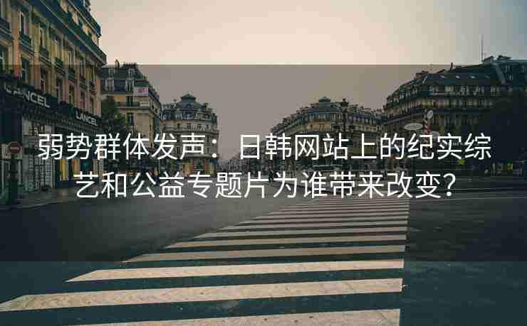 弱势群体发声：日韩网站上的纪实综艺和公益专题片为谁带来改变？